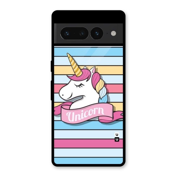Unicorn Stripes Glass Back Case for Google Pixel 7 Pro