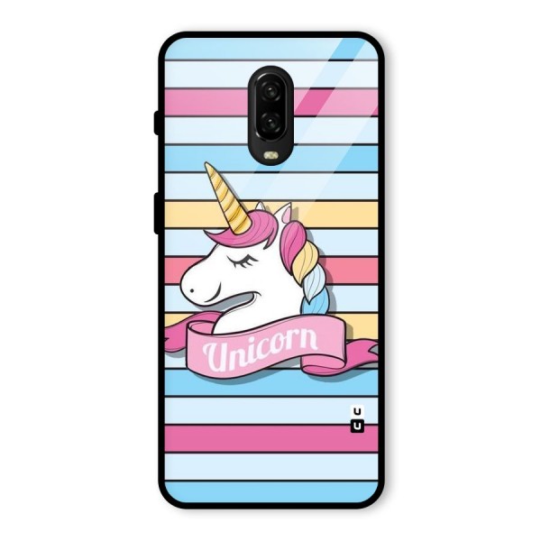 Unicorn Stripes Glass Back Case for OnePlus 6T