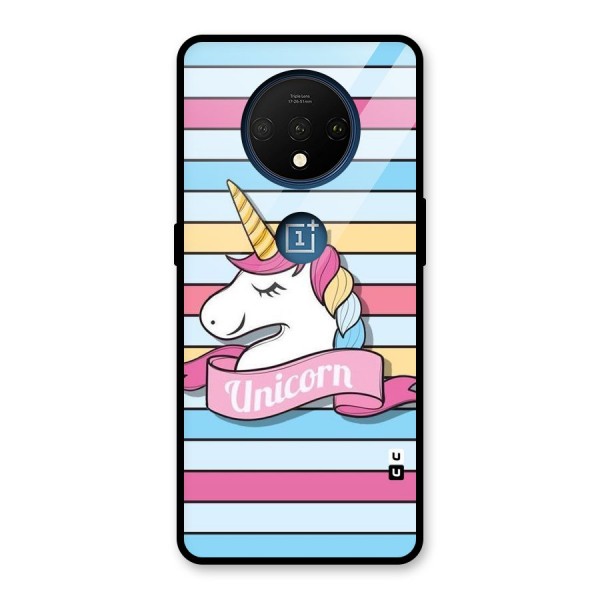 Unicorn Stripes Glass Back Case for OnePlus 7T