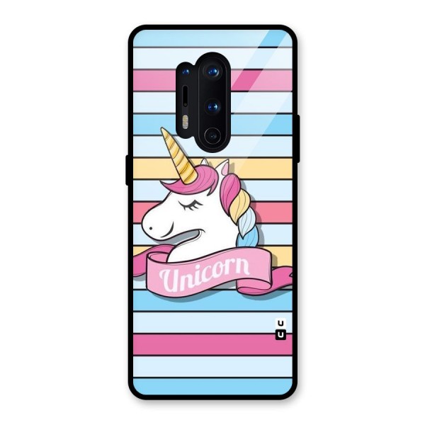 Unicorn Stripes Glass Back Case for OnePlus 8 Pro