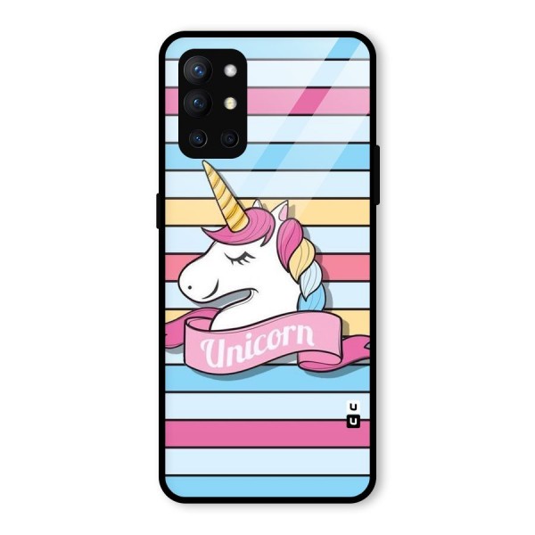 Unicorn Stripes Glass Back Case for OnePlus 9R