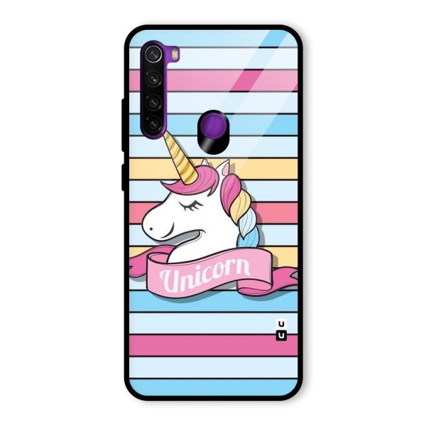 Unicorn Stripes Glass Back Case for Redmi Note 8