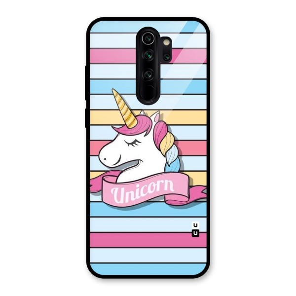 Unicorn Stripes Glass Back Case for Redmi Note 8 Pro