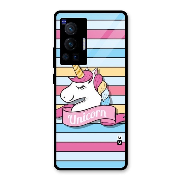 Unicorn Stripes Glass Back Case for Vivo X70 Pro