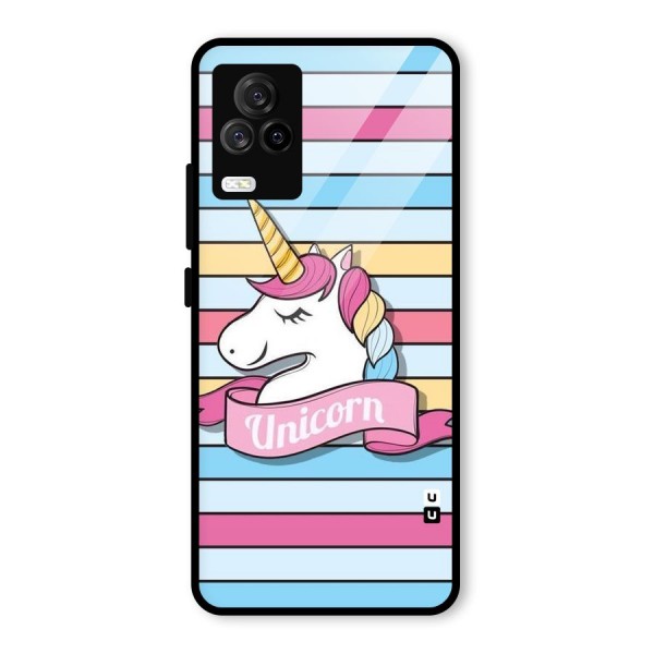 Unicorn Stripes Glass Back Case for Vivo iQOO 7 Legend 5G