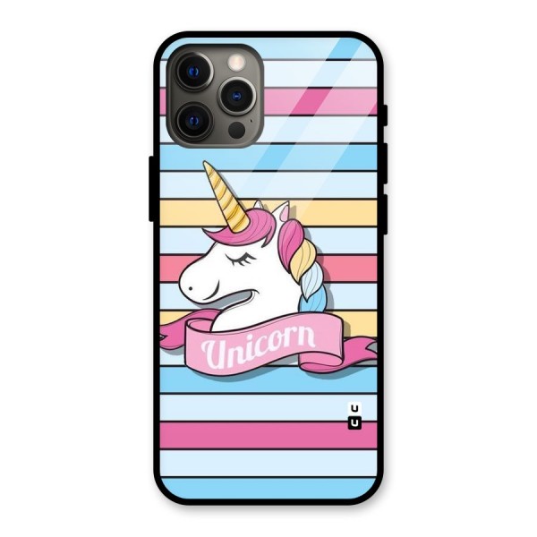 Unicorn Stripes Glass Back Case for iPhone 12 Pro Max