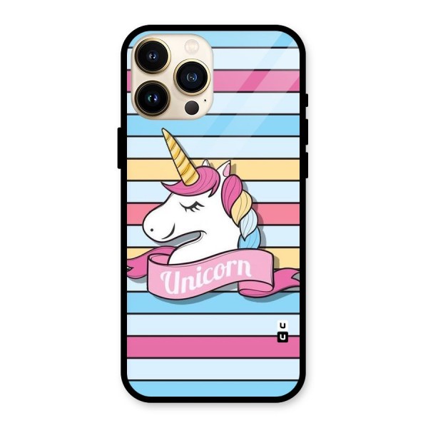 Unicorn Stripes Glass Back Case for iPhone 13 Pro Max