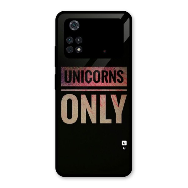 Unicorns Only Glass Back Case for Poco M4 Pro 4G
