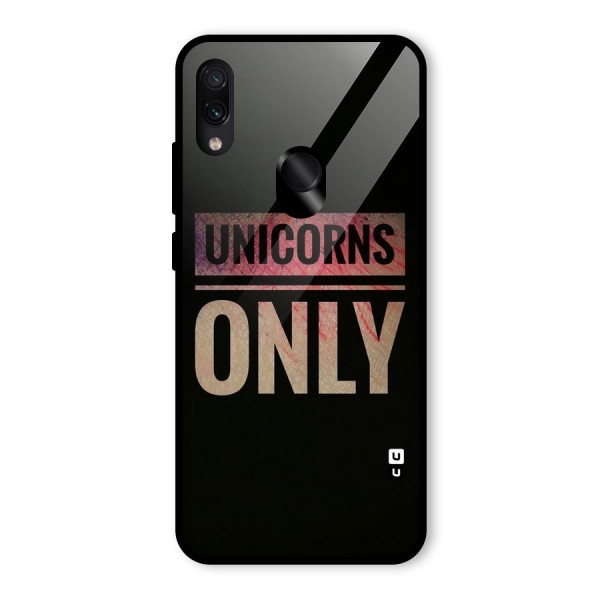 Unicorns Only Glass Back Case for Redmi Note 7