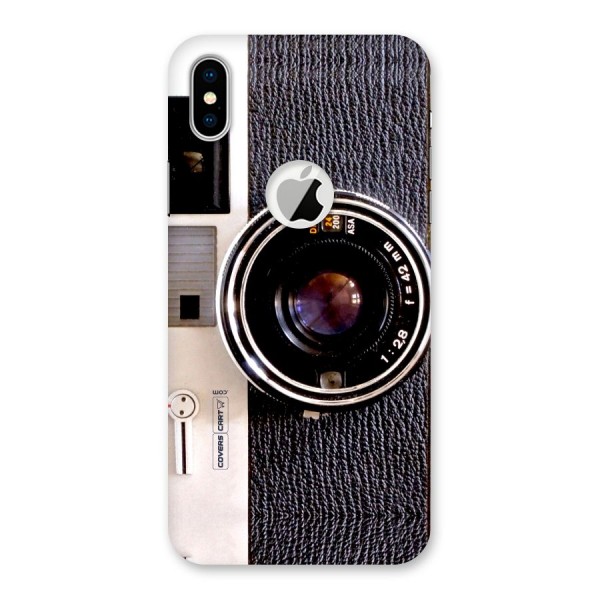 Vintage Camera Back Case for iPhone XS Logo Cut
