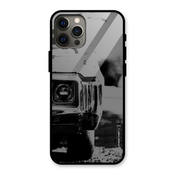 Vintage Car Black and White Glass Back Case for iPhone 12 Pro Max