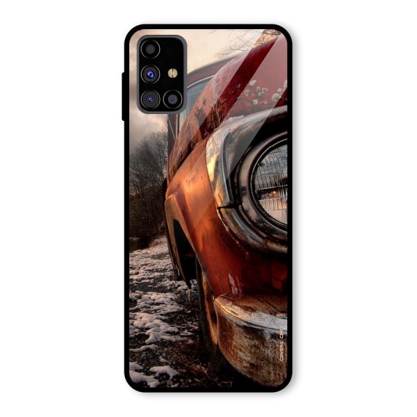 Vintage Car Headlight Glass Back Case for Galaxy M31s