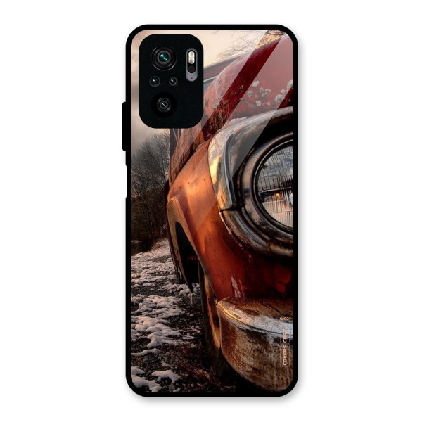Vintage Car Headlight Glass Back Case for Redmi Note 10