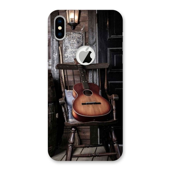 Vintage Chair Guitar Back Case for iPhone XS Logo Cut