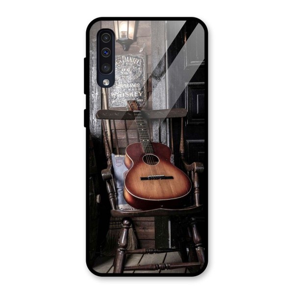 Vintage Chair Guitar Glass Back Case for Galaxy A50