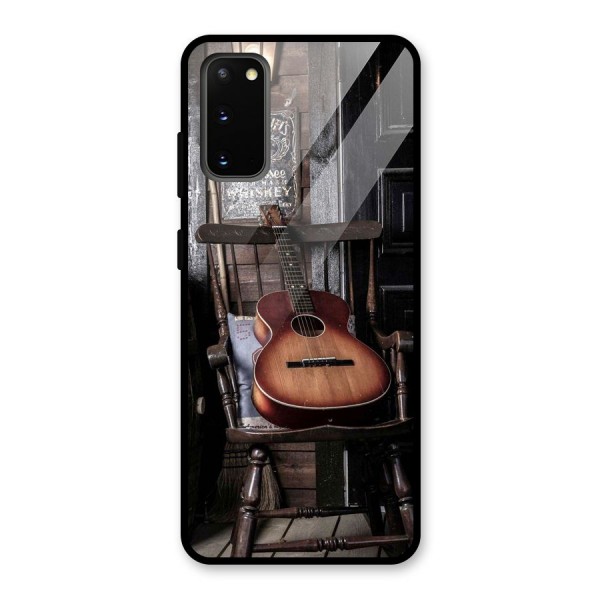 Vintage Chair Guitar Glass Back Case for Galaxy S20