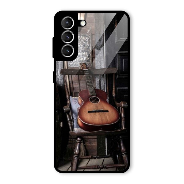 Vintage Chair Guitar Glass Back Case for Galaxy S21 5G
