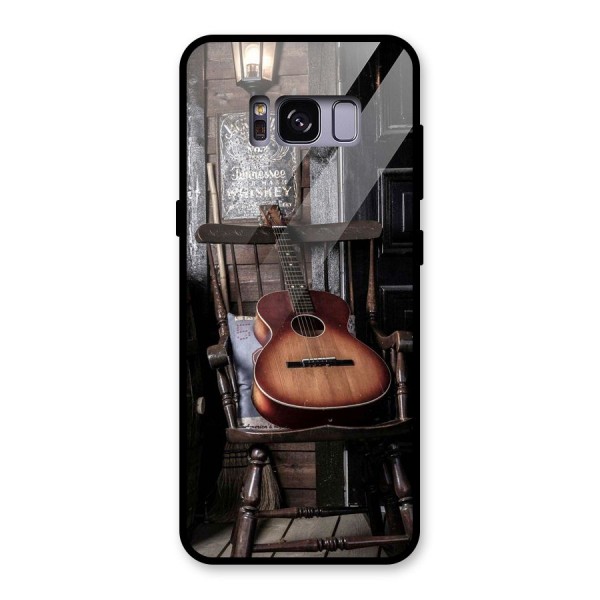 Vintage Chair Guitar Glass Back Case for Galaxy S8