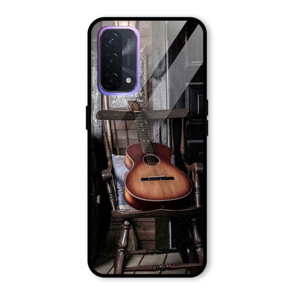Vintage Chair Guitar Glass Back Case for Oppo A74 5G