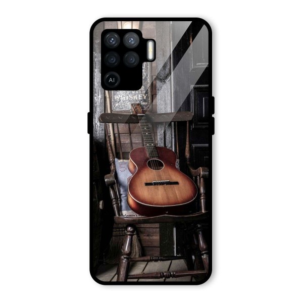 Vintage Chair Guitar Glass Back Case for Oppo F19 Pro