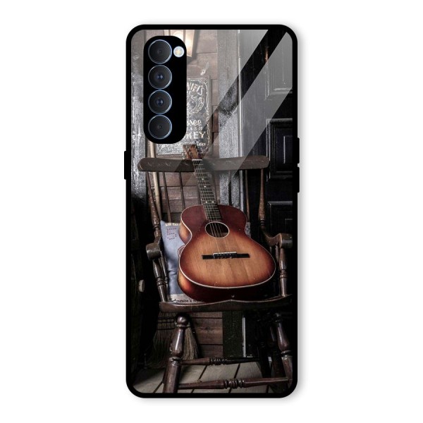 Vintage Chair Guitar Glass Back Case for Oppo Reno4 Pro