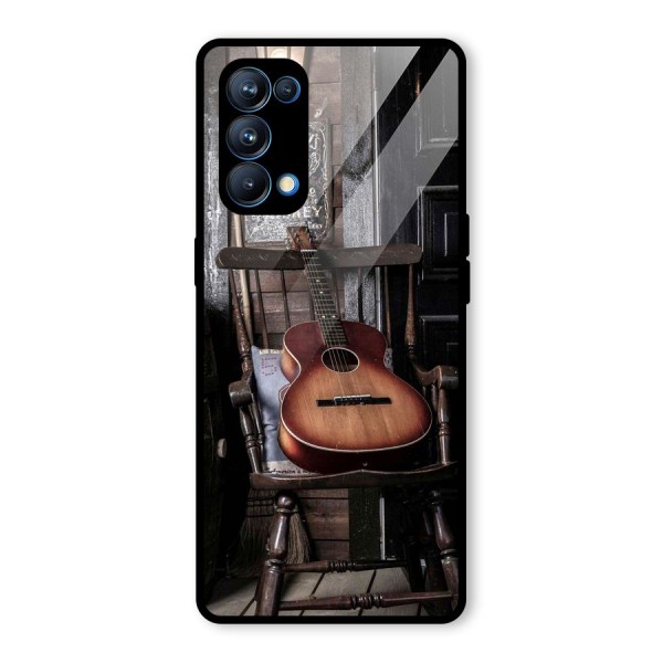 Vintage Chair Guitar Glass Back Case for Oppo Reno5 Pro 5G