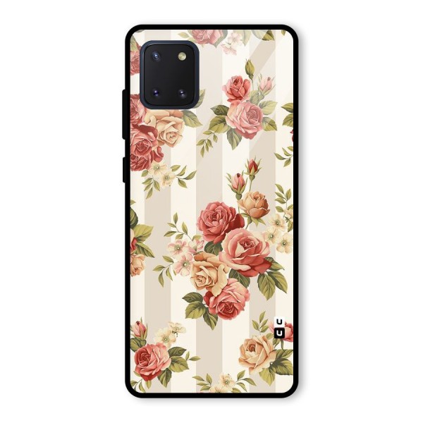 Vintage Color Flowers Glass Back Case for Galaxy Note 10 Lite