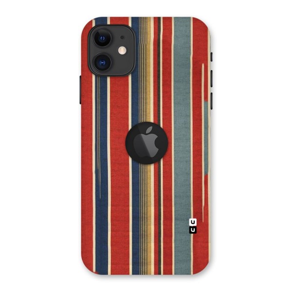 Vintage Disort Stripes Back Case for iPhone 11 Logo Cut
