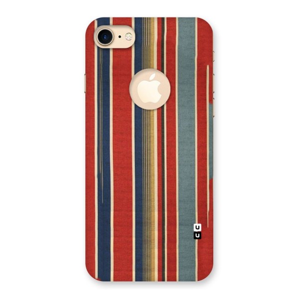 Vintage Disort Stripes Back Case for iPhone 7 Logo Cut