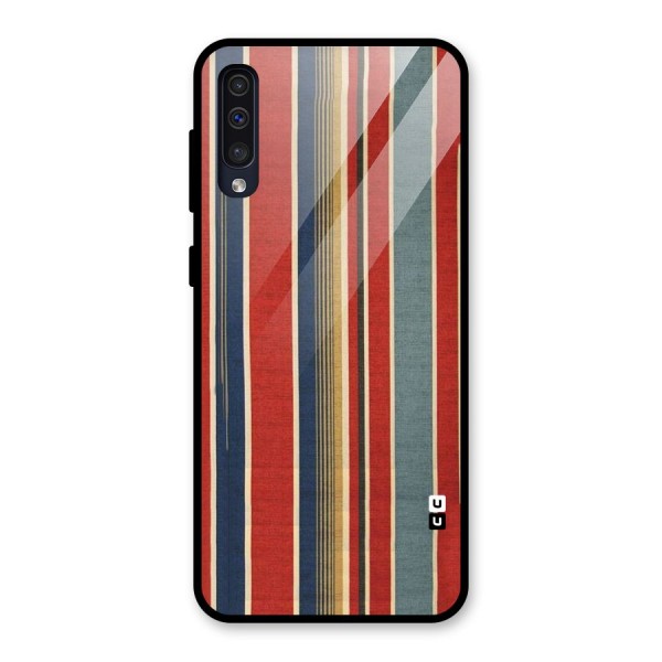 Vintage Disort Stripes Glass Back Case for Galaxy A50