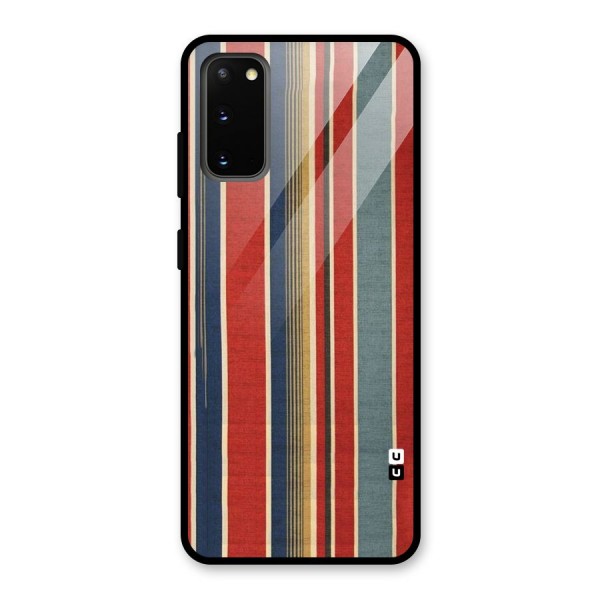 Vintage Disort Stripes Glass Back Case for Galaxy S20