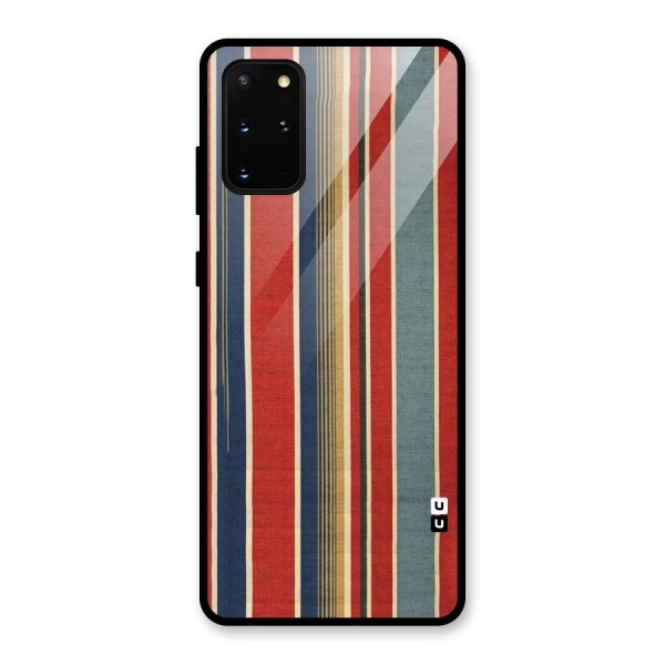 Vintage Disort Stripes Glass Back Case for Galaxy S20 Plus