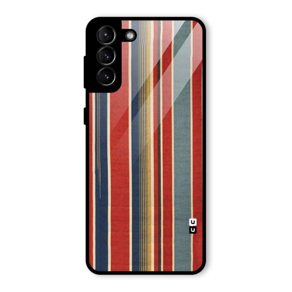 Vintage Disort Stripes Glass Back Case for Galaxy S21 Plus