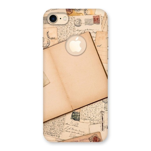 Vintage Journal Back Case for iPhone 7 Logo Cut