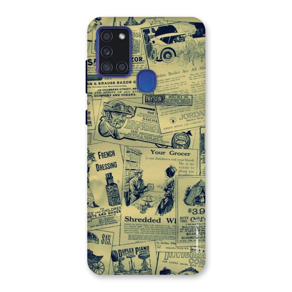 Vintage Newspaper Cutouts Back Case for Galaxy A21s