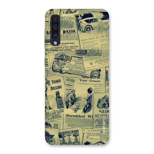 Vintage Newspaper Cutouts Back Case for Galaxy A50