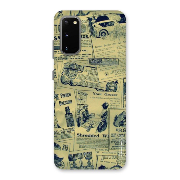 Vintage Newspaper Cutouts Back Case for Galaxy S20