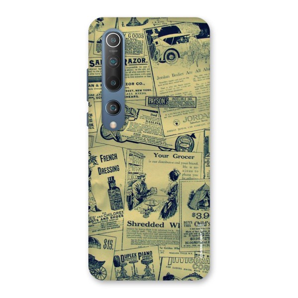 Vintage Newspaper Cutouts Back Case for Mi 10