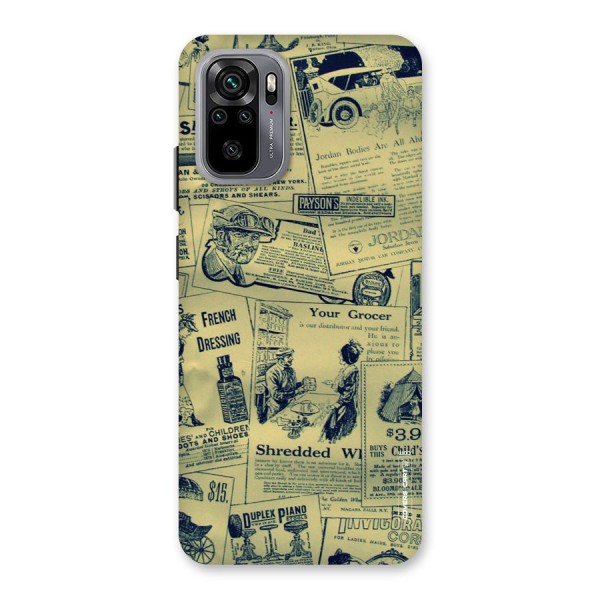 Vintage Newspaper Cutouts Back Case for Redmi Note 10