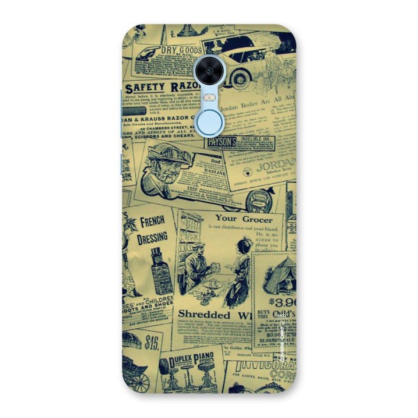 Vintage Newspaper Cutouts Back Case for Redmi Note 5