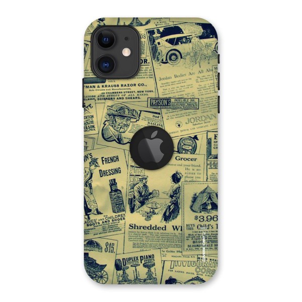 Vintage Newspaper Cutouts Back Case for iPhone 11 Logo Cut