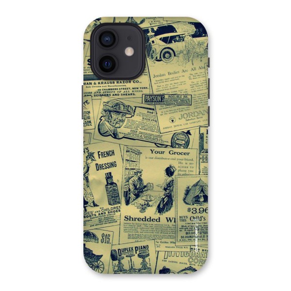 Vintage Newspaper Cutouts Back Case for iPhone 12