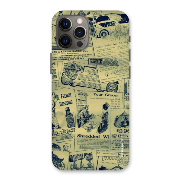 Vintage Newspaper Cutouts Back Case for iPhone 12 Pro Max
