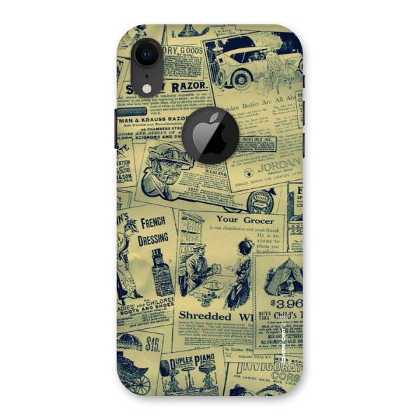 Vintage Newspaper Cutouts Back Case for iPhone XR Logo Cut