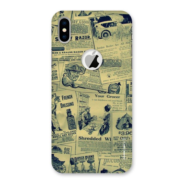 Vintage Newspaper Cutouts Back Case for iPhone X Logo Cut