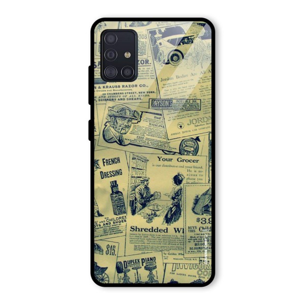 Vintage Newspaper Cutouts Glass Back Case for Galaxy A51