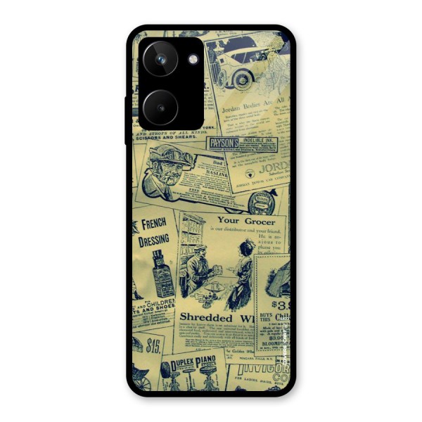 Vintage Newspaper Cutouts Glass Back Case for Realme 10