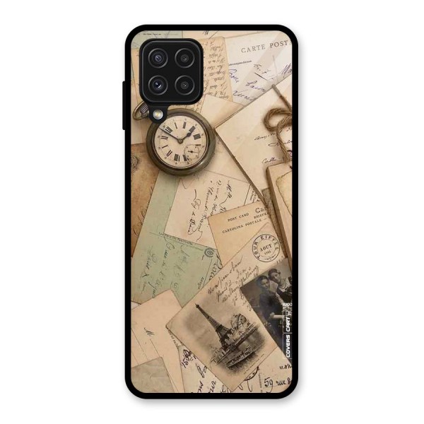 Vintage Postcards Glass Back Case for Galaxy A22 4G