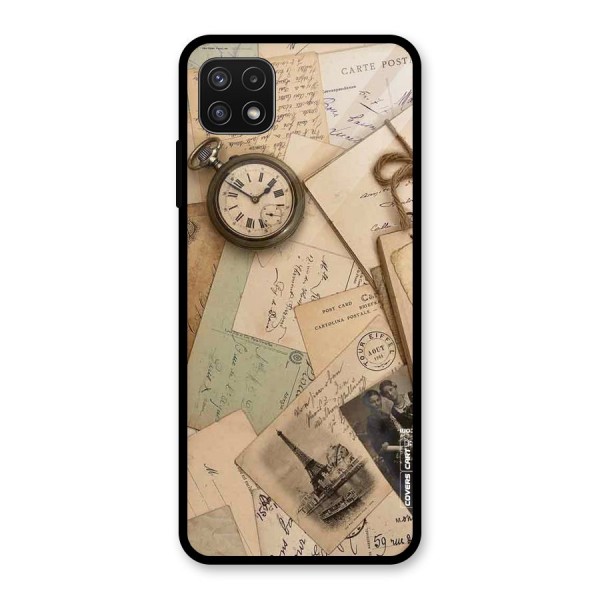Vintage Postcards Glass Back Case for Galaxy A22 5G