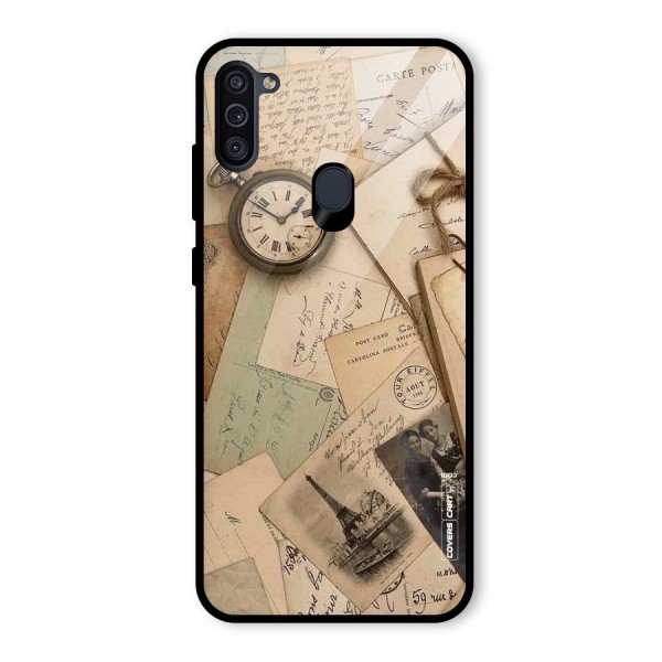 Vintage Postcards Glass Back Case for Galaxy M11